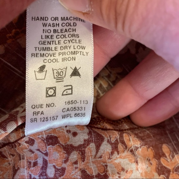 Woolrich Shirt Fall Floral Button Front Shirt Classic Size XL - Picture 8 of 8